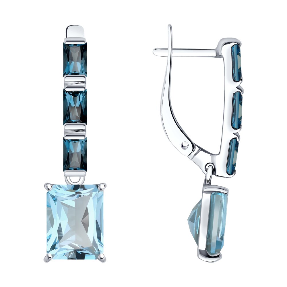 

Серьги из белого золота Diamant 52-321-02457-1, топаз, 52-321-02457-1