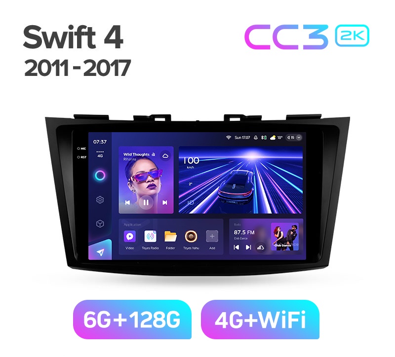 Магнитола TEYES SUZUKI SWIFT 2011-2017 г CC3 2K 6128ГБ 4189000₽