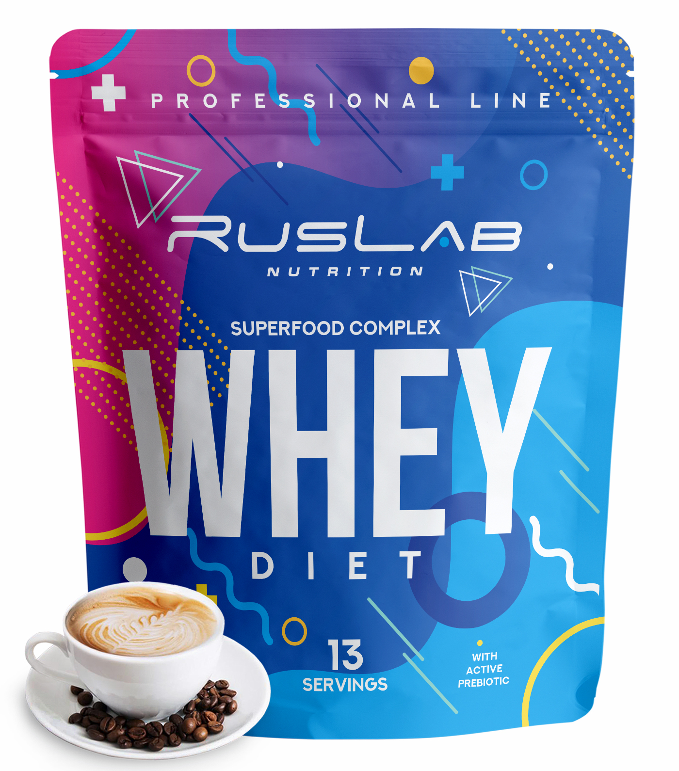 Заменитель пищи RusLabNutrition Whey Diet Superfood Complex вкус кофе капучино
