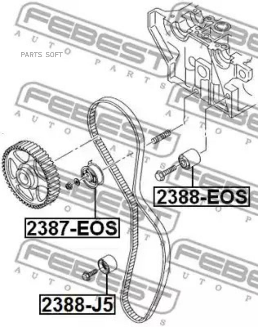 FEBECT 2388J5 2388-J5_ролик обводной ремня ГРМ!\ Audi A3/A4/A6, VW Golf 4/Passat 1.8/2.0 9