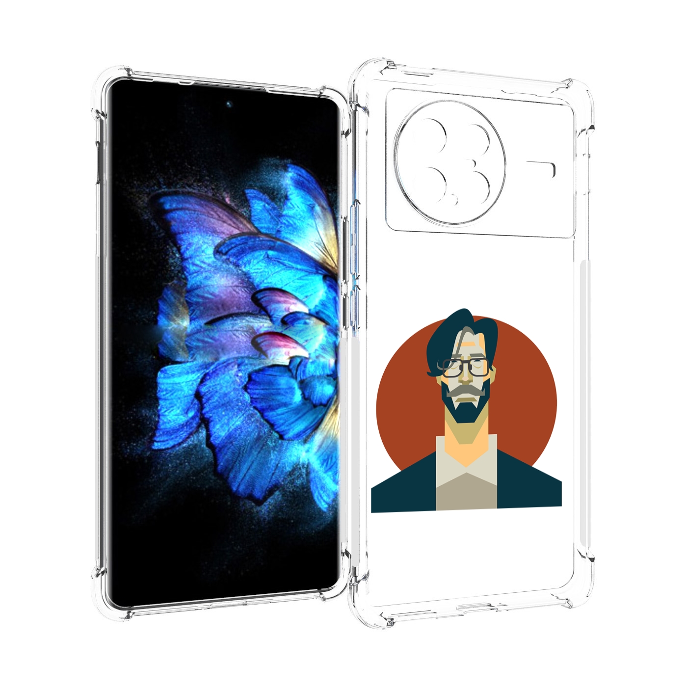 

Чехол MyPads мужичек-в-очках для Vivo X Note 5G, Прозрачный, Tocco