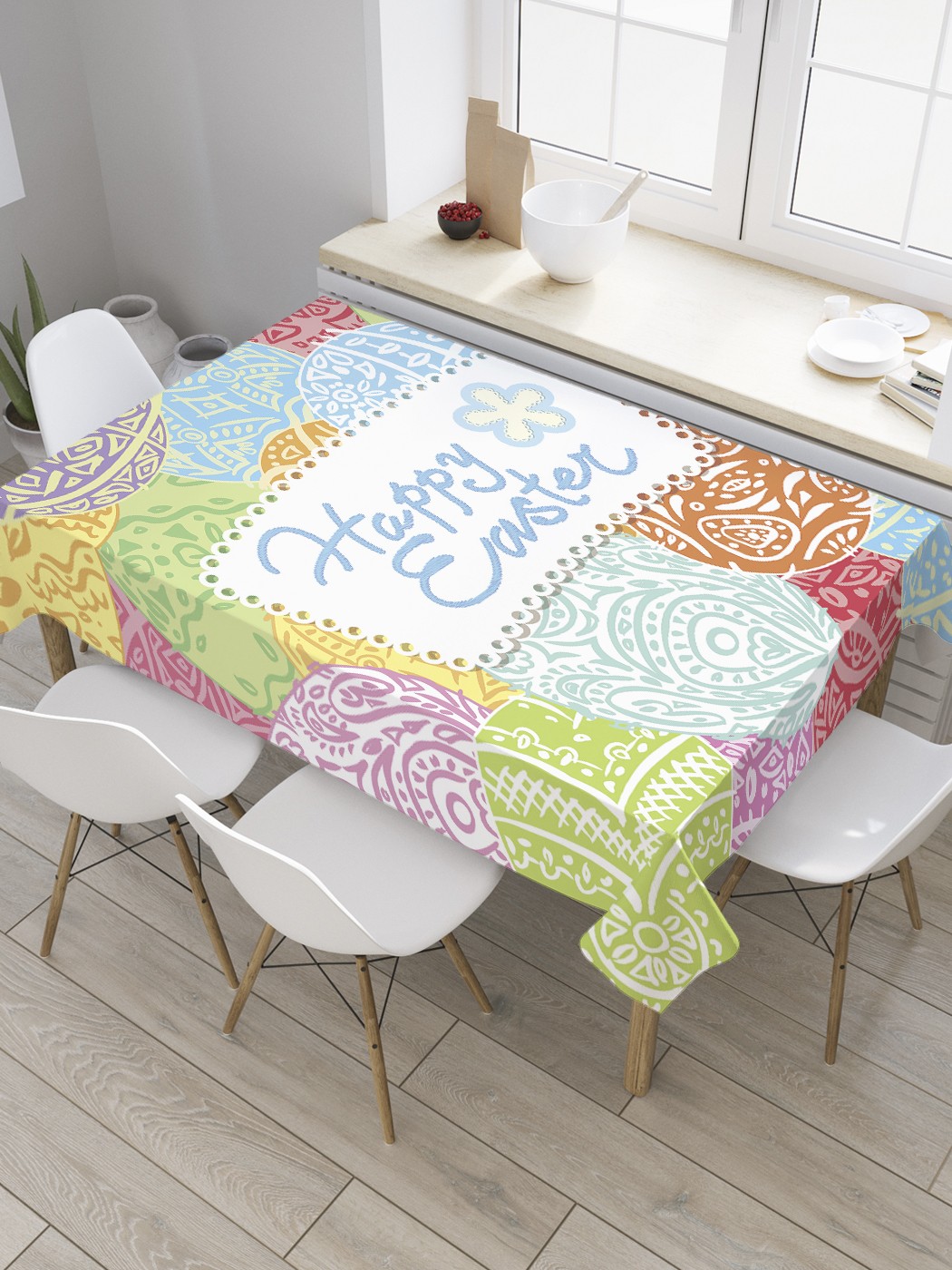 

Скатерть прямоугольная JoyArty "Крашеные пасхальные яйца" из сатена, 120x145 см, Красный, Крашеные пасхальные яйца