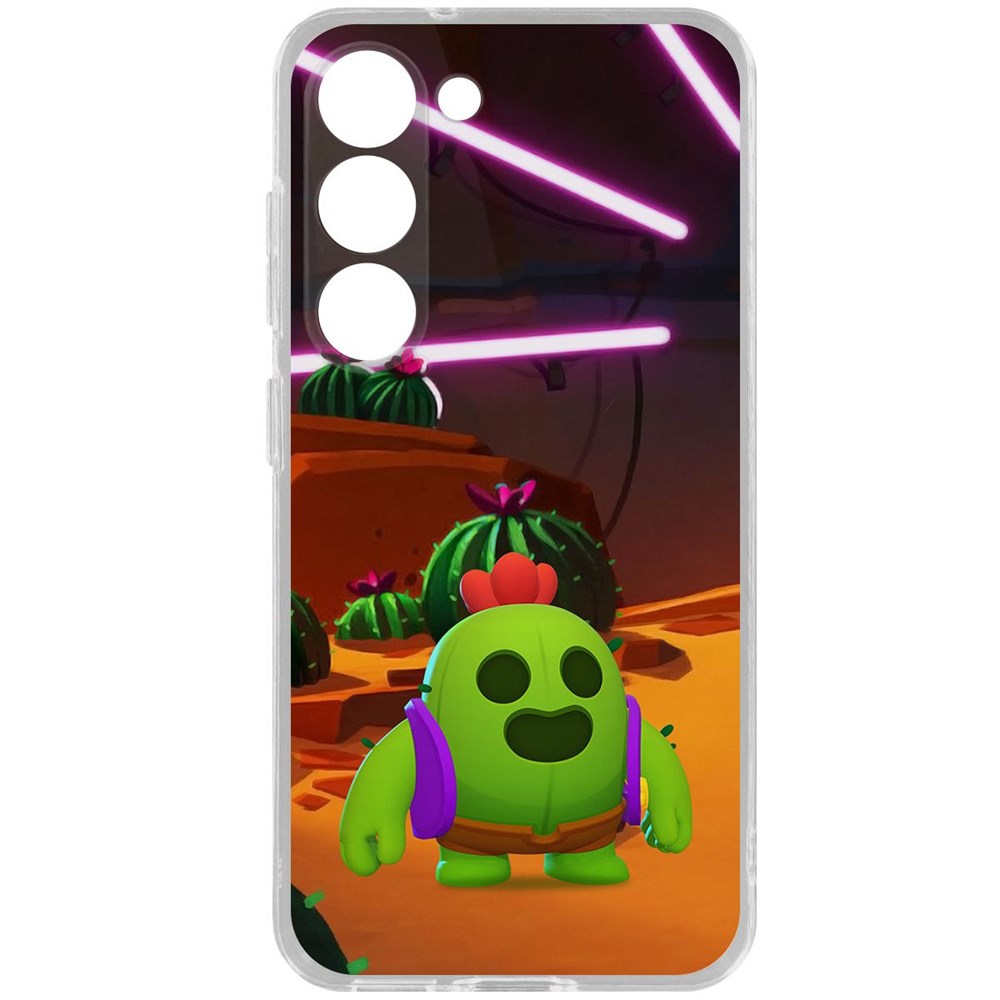 

Чехол-накладка Brawl Stars-Спайк для Samsung Galaxy S23, Прозрачный
