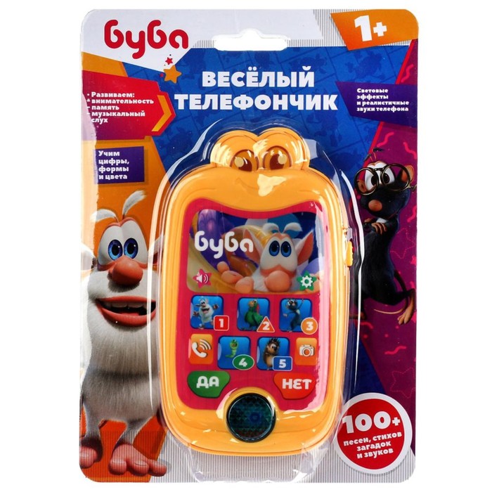 

Игрушка "Веселый телефончик Буба", 100 песен, стихов, загадок, звуков. свет. HX2501-R15