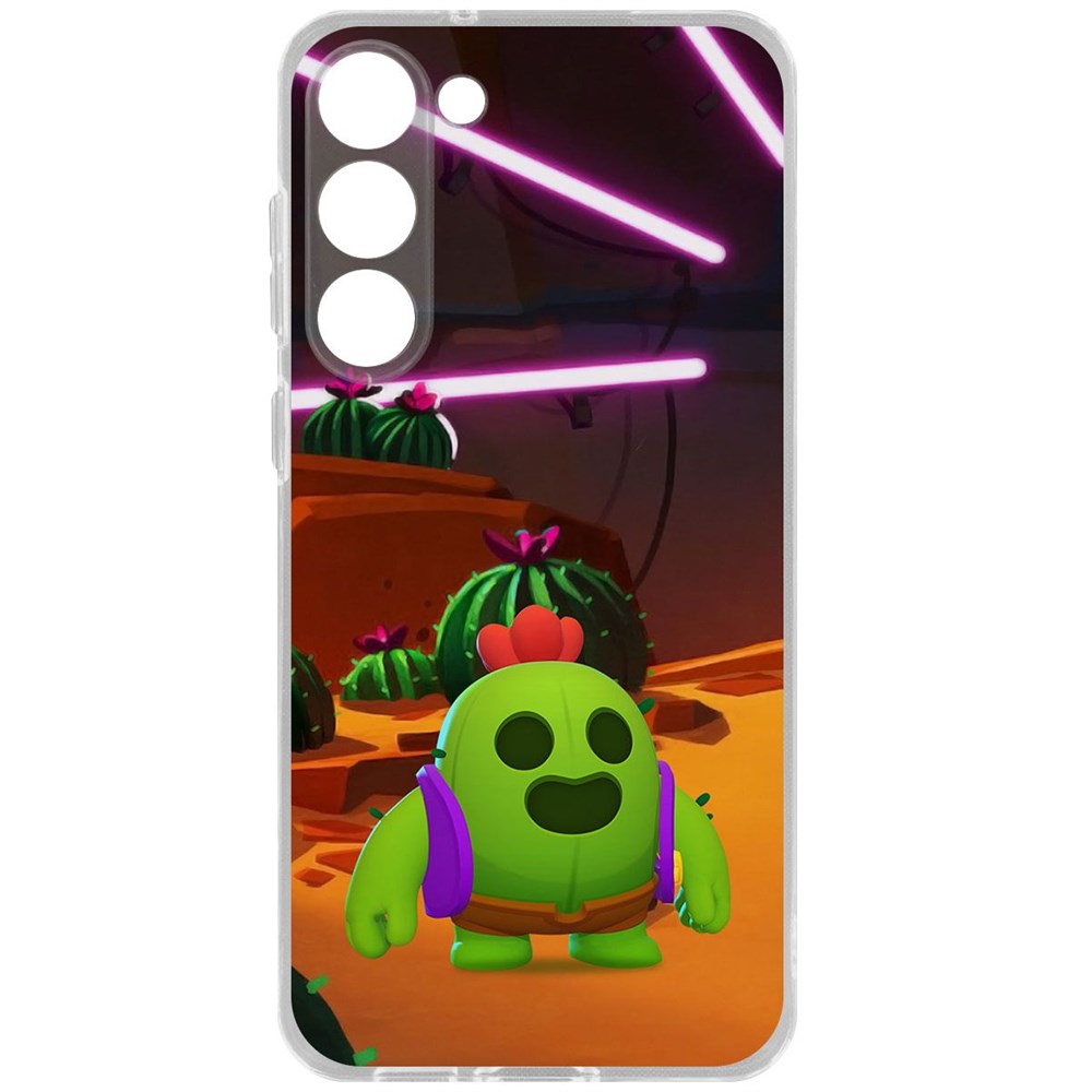 

Чехол-накладка Brawl Stars-Спайк для Samsung Galaxy S23+, Прозрачный