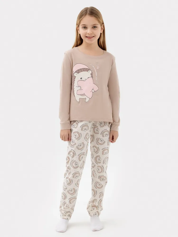 

Комплект джемпер и брюки для девочки Mark Formelle бежевый р 128