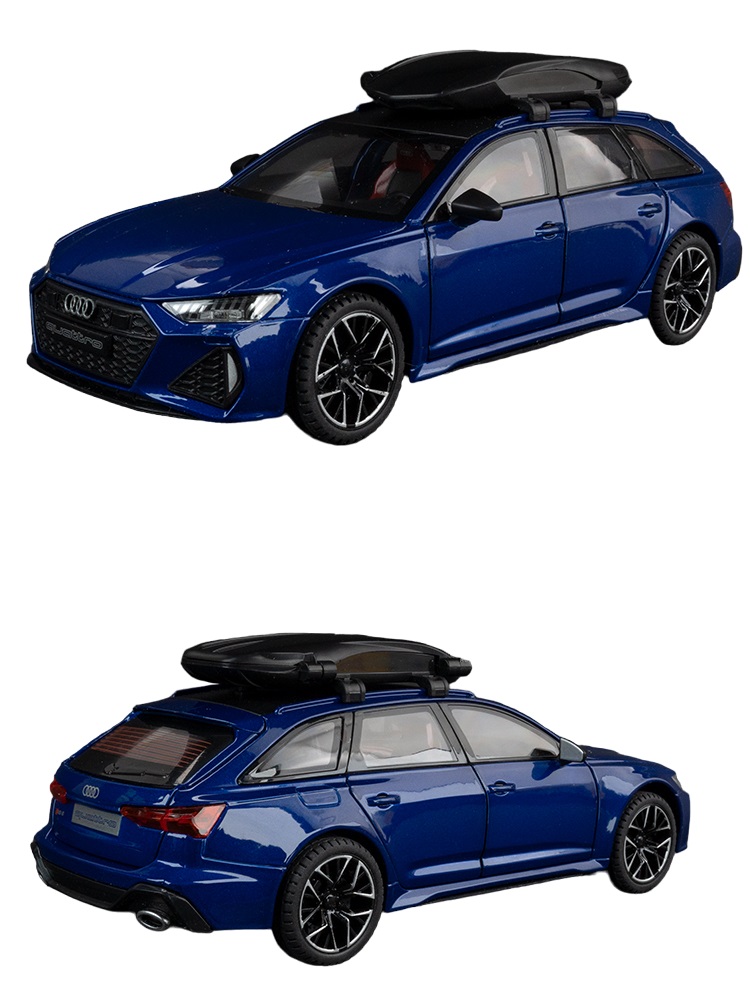Модель автомобиля Audi RS6 с багажником метал, многофункциональная 1:24 свет, звук, инерци