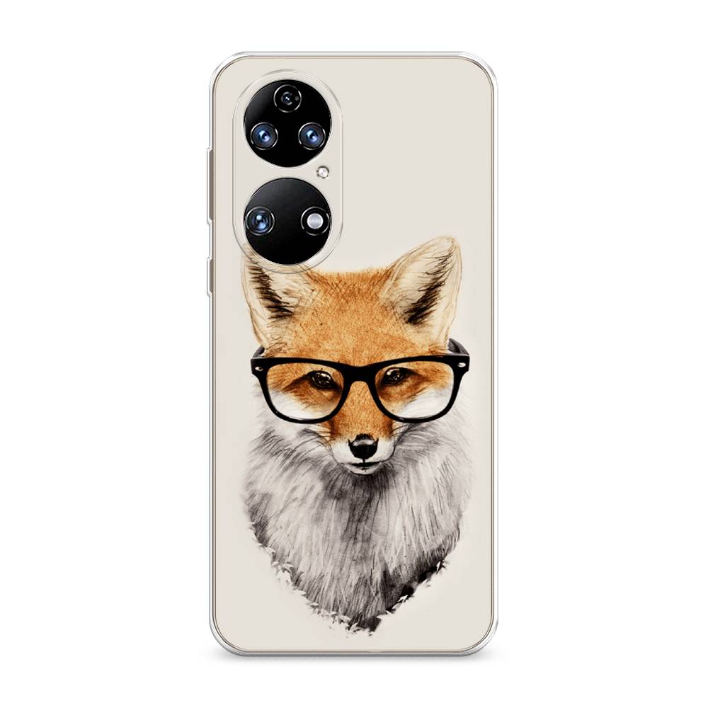 

Чехол Awog на Huawei P50 "Лиса в очках", Бежевый, 6104950-10
