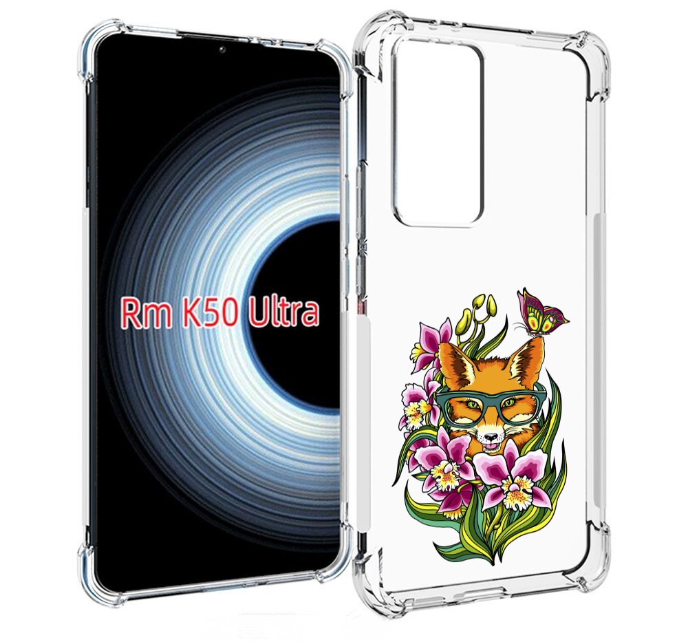 

Чехол MyPads Лиса в цветах для Xiaomi 12T / Redmi K50 Ultra, Прозрачный, Tocco