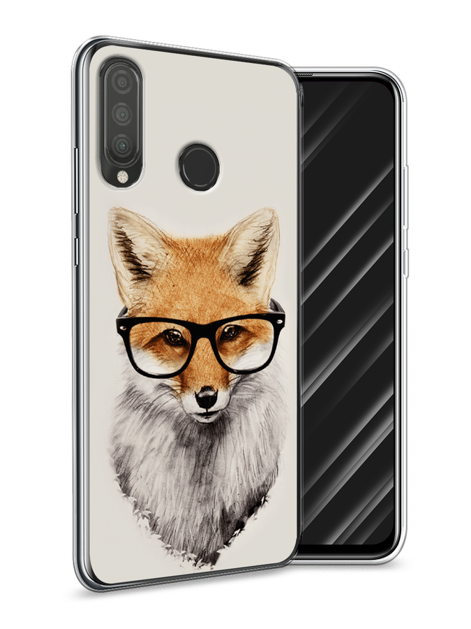 

Чехол Awog на Huawei P30 Lite "Лиса в очках", Бежевый, 67950-10