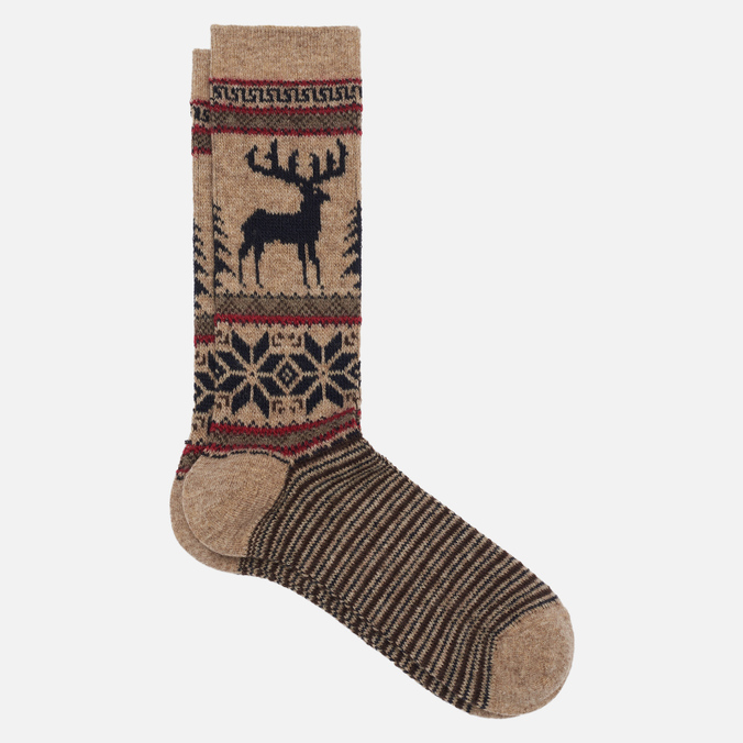 

Носки Anonymous Ism Wool Deer Snow Jacquard Crew бежевый, Размер 44-46 EU, Wool Deer Snow Jacquard Crew