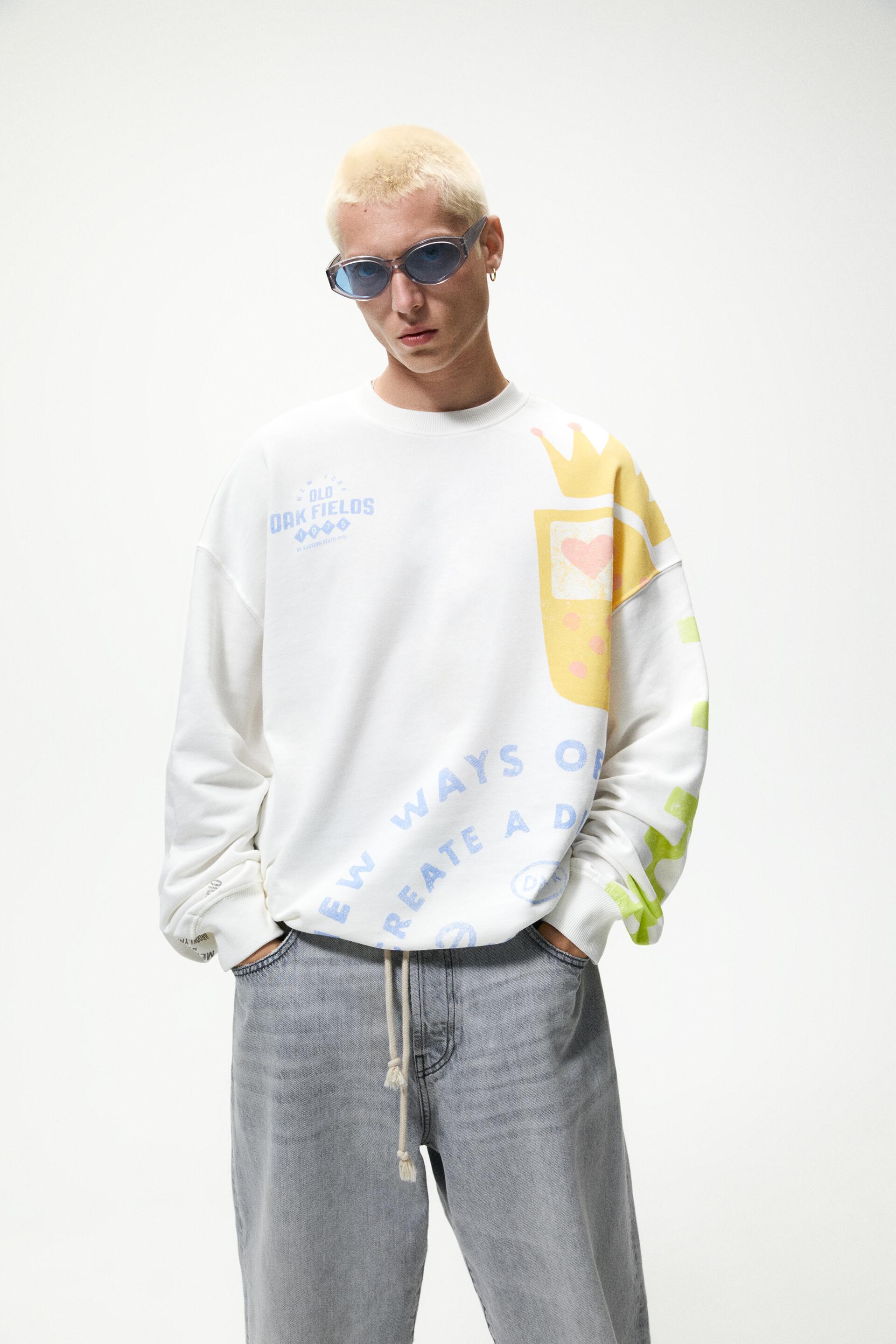 

Свитшот мужской ZARA 06224325 белый M (доставка из-за рубежа), 06224325