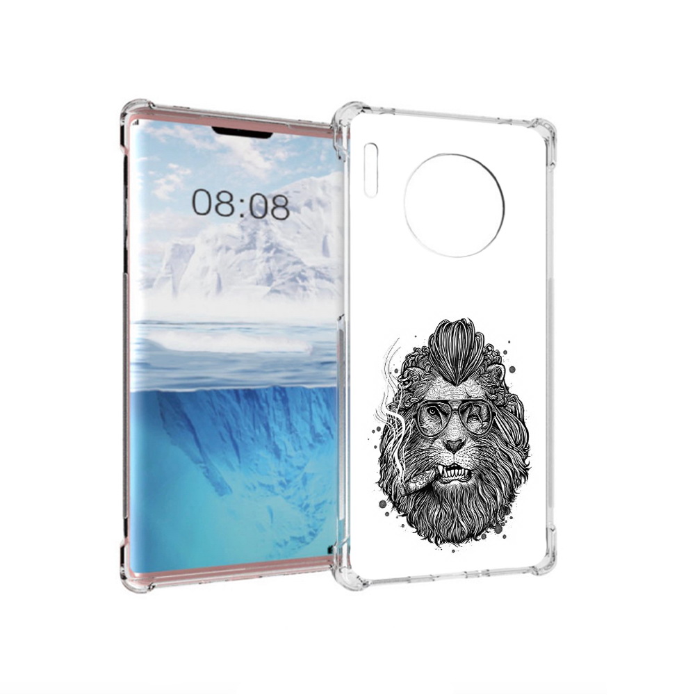 

Чехол MyPads Tocco для Huawei Mate 30 Pro курящий лев, Прозрачный, Tocco