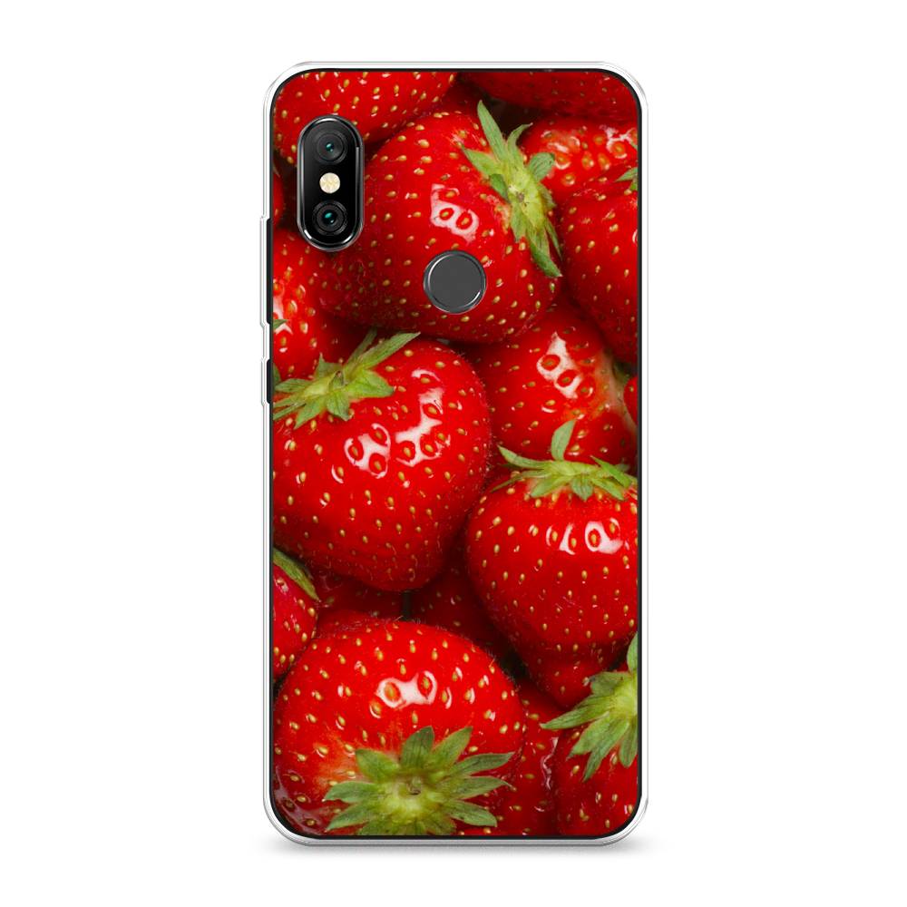 фото Силиконовый чехол "клубника" на xiaomi redmi note 6 pro awog