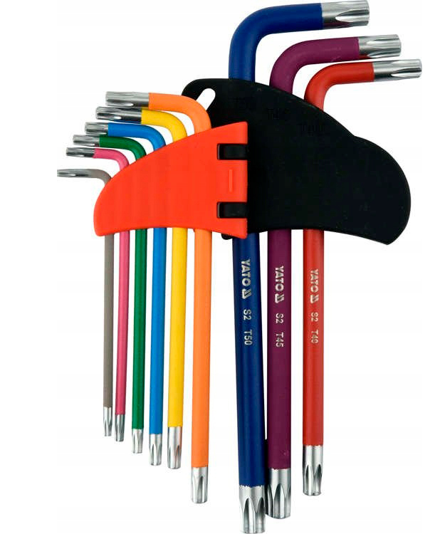 Набор ключей L-образных цветных TORX T10-T50 9пр