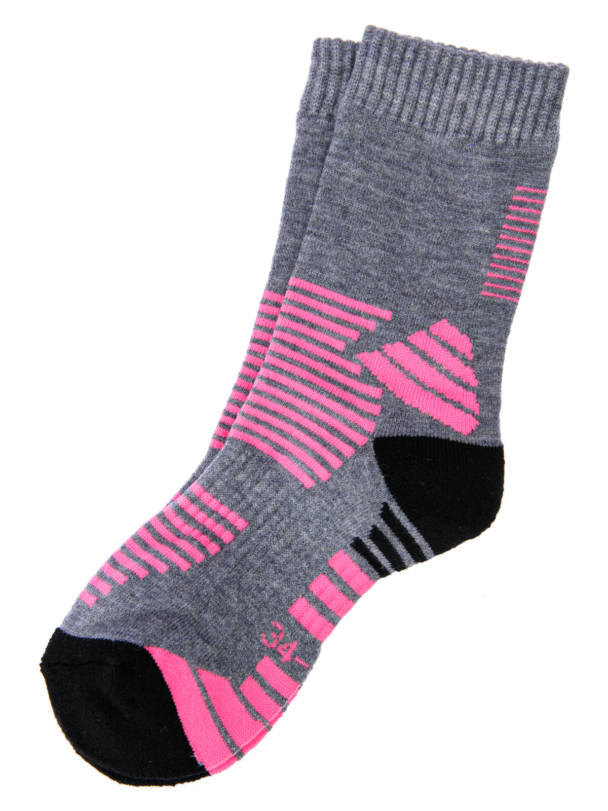 Термоноски трикотажные для девочек PlayToday (низкие), черный,розовый,светло-серый, 39-40