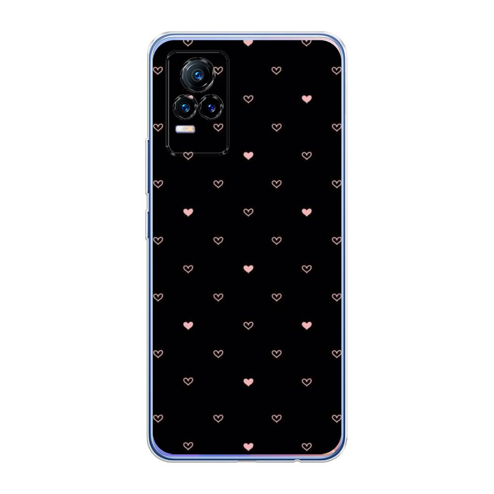 

Чехол Awog на Vivo V21e 4G "Черный фон и сердечки", Разноцветный, 264550-3