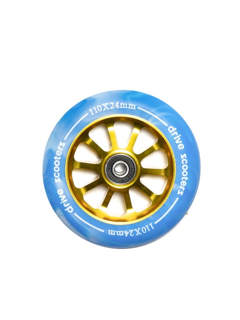 

Колесо Drive Scooters Spoked 110mm blue bubble gum, Голубой;золотистый, Колесо Drive Scooters Spoked 110mm blue bubble gum
