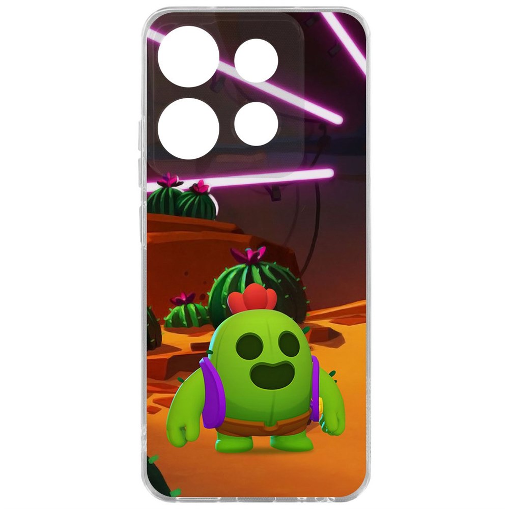 

Чехол-накладка Brawl Stars-Спайк для INFINIX Smart 7, Прозрачный