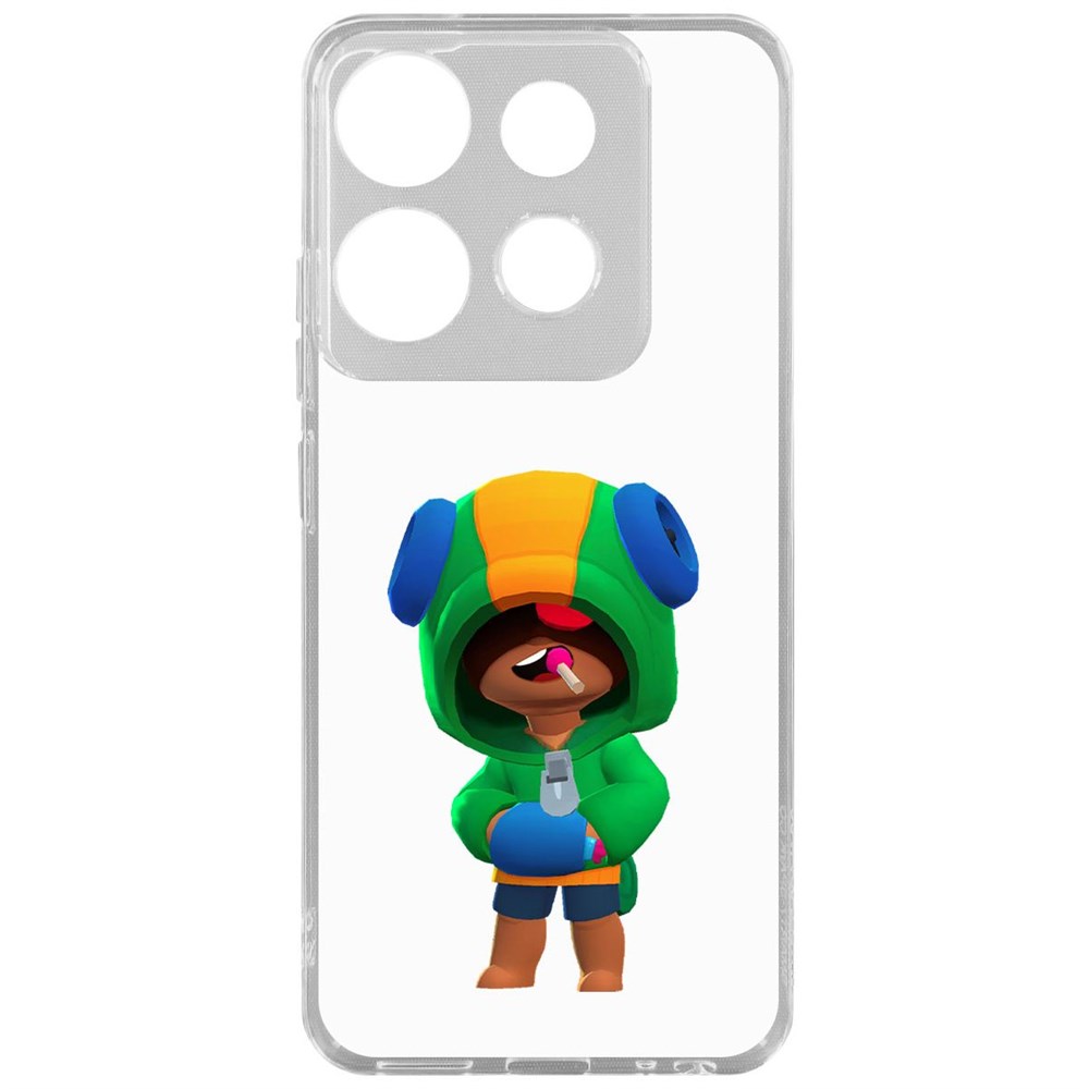

Чехол-накладка Brawl Stars-Леон для INFINIX Smart 7, Прозрачный