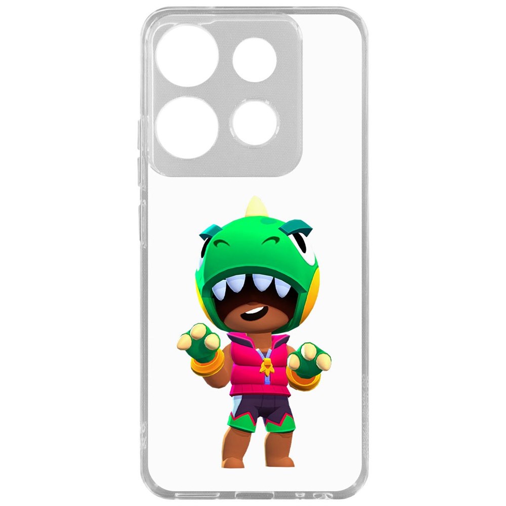 

Чехол-накладка Brawl Stars-Дино Леон для INFINIX Smart 7, Прозрачный