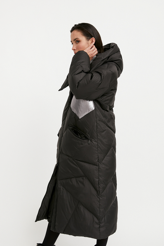 фото Пуховик-пальто женский finn flare w20-32009 черный 54