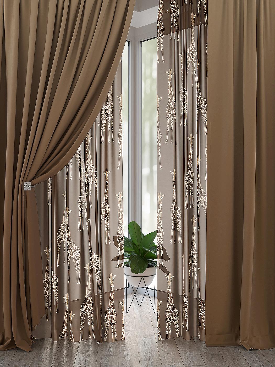 

Комплекты штор AT HOME Фенлиарс высота 250 см, ширина 150 см, Бежевый, 554035