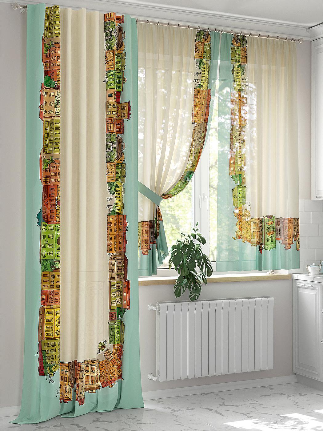 

Комплекты штор AT HOME Миренсис высота 280 см, ширина 150 см, Бежевый, 551083