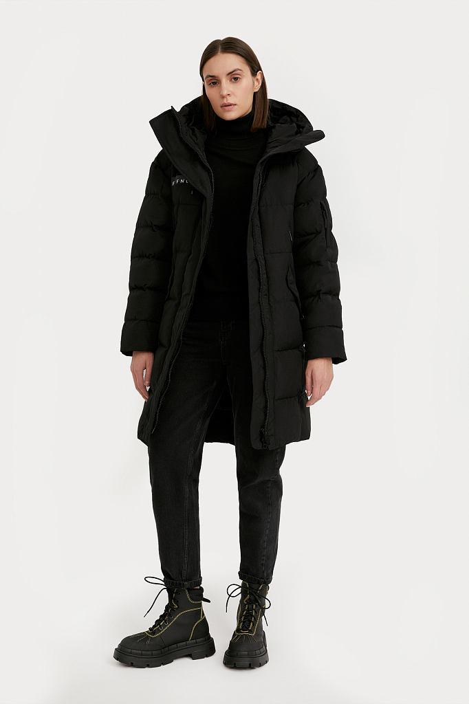 

Пуховик женский Finn Flare W20-51005 черный 54, W20-51005