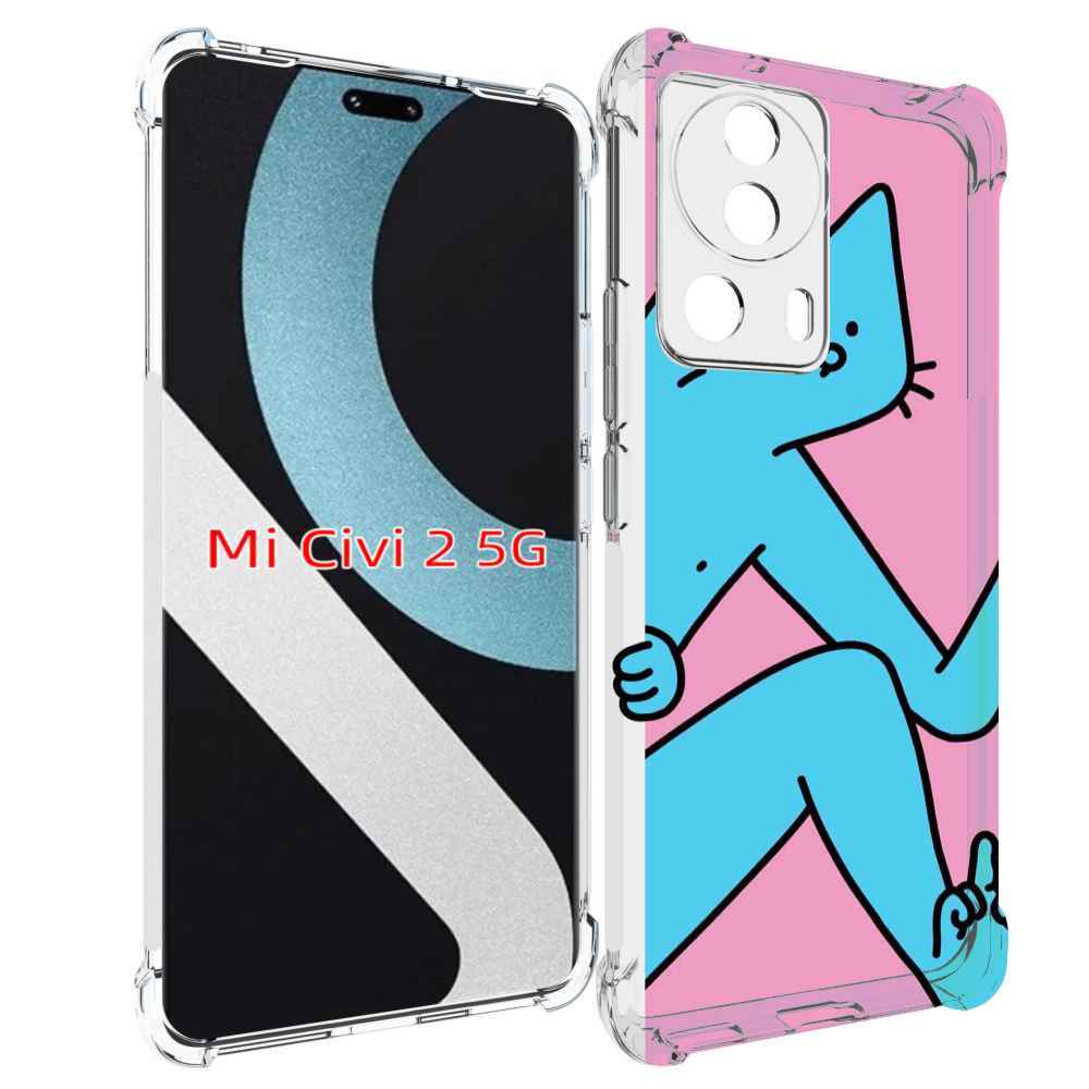 

Чехол MyPads голубой кот в дверце для Xiaomi Civi 2, Прозрачный, Tocco