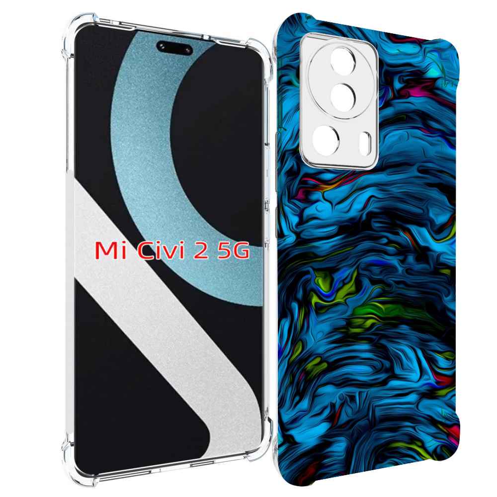 

Чехол MyPads голубая краска в темноте для Xiaomi Civi 2, Прозрачный, Tocco