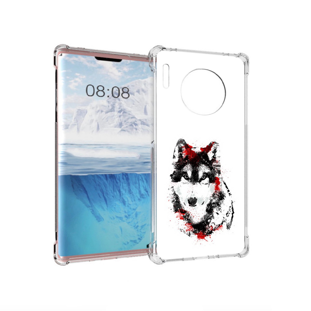 

Чехол MyPads Tocco для Huawei Mate 30 Pro кровавый волк, Прозрачный, Tocco
