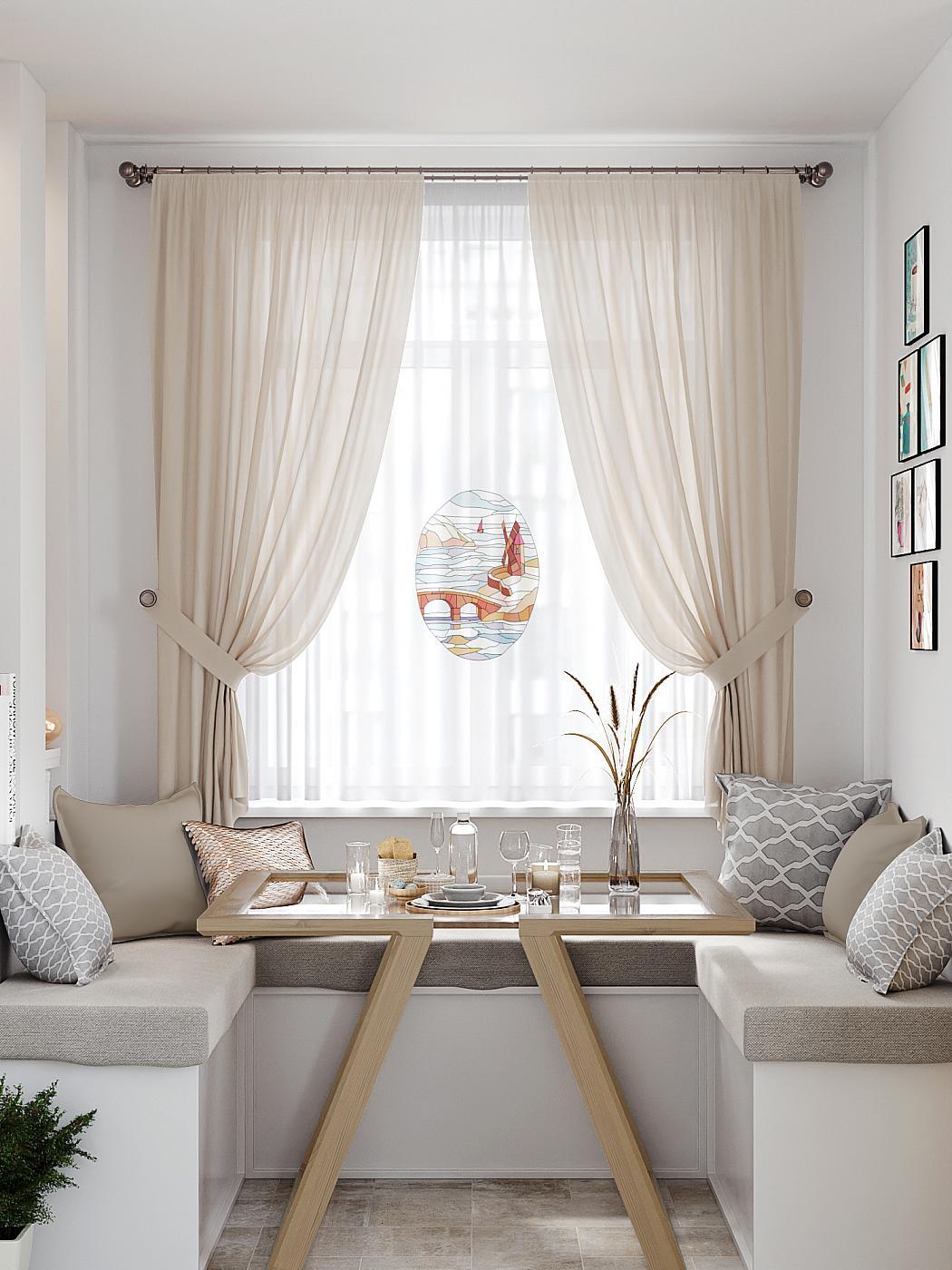 

Комплекты штор AT HOME Шенирокс высота 180 см, ширина 145 см, Бежевый, 550238