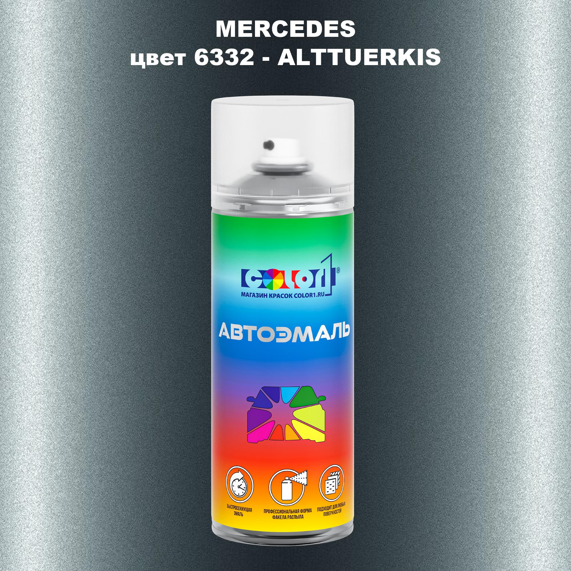 

Аэрозольная краска COLOR1 для MERCEDES, цвет 6332 - ALTTUERKIS, Прозрачный