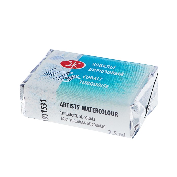 

Акварель художественная "Белые ночи", 2.5 мл, кобальт бирюзовый, в кювете, Голубой, Белые ночи