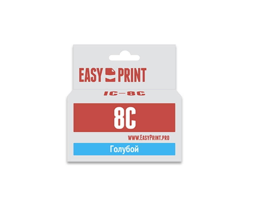 Струйный картридж EasyPrint IC-CLI8C (CLI-8C/CLI-8/CLI8) для принтеров Canon, голубой