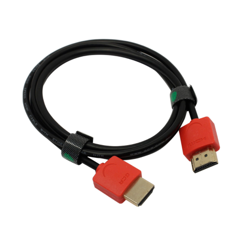 фото Кабель gcr slim hdmi 2.0 1м, черный/красный (gcr-51213)