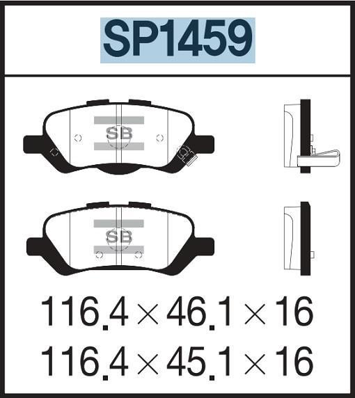 

Тормозные колодки Sangsin brake задние SP1459