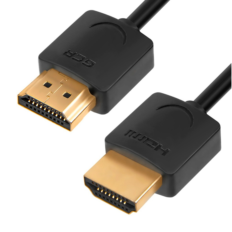 фото Кабель gcr slim hdmi 2.0 0.2м, черный (gcr-51593)