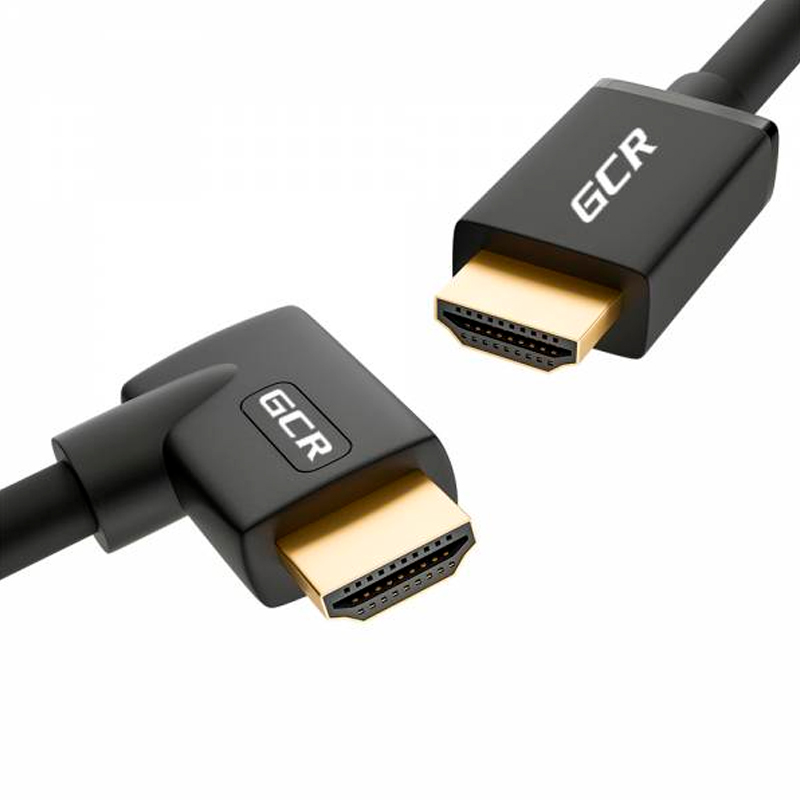 фото Кабель gcr hdmi 2.0 прям./прав.угол 2м, черный (gcr-52322)