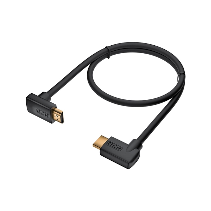 Кабель GCR HDMI 2.0 верх./прав.угол 2м, черный (GCR-52316)