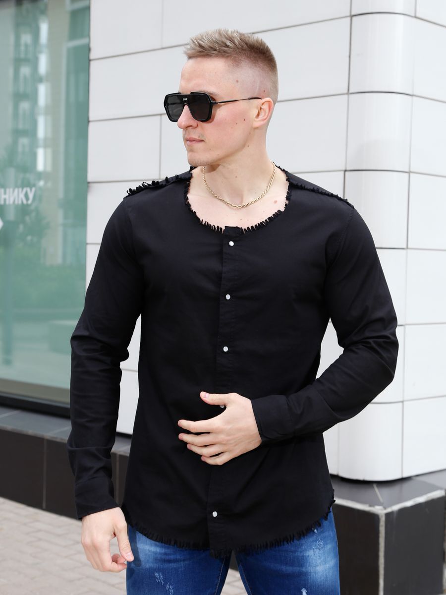 Рубашка мужская SKULL LOFT 21755-3 черная XL