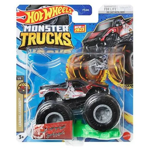 Машинка Hot Wheels Monster Trucks 1:64 Snake Bite HLR91 окрашенный кузов монстр трака grave digger