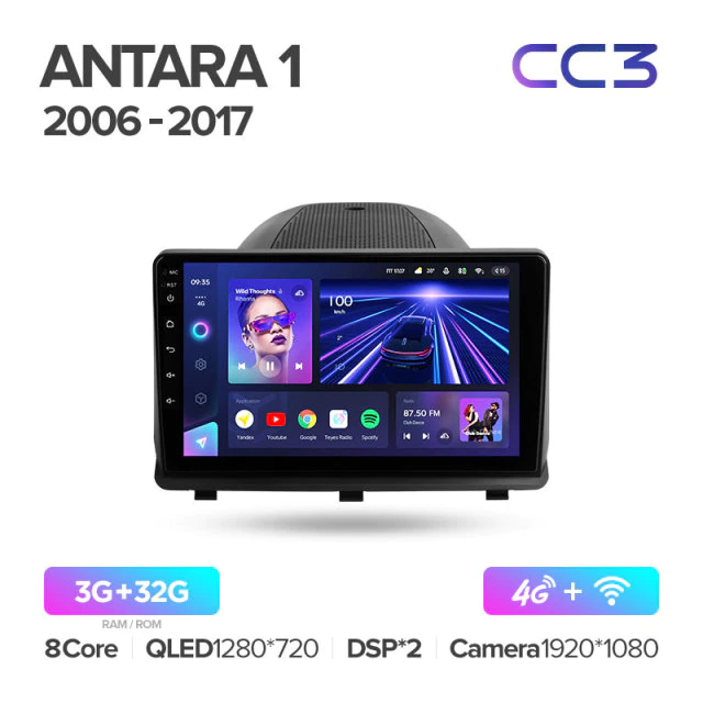 Штатная магнитола Teyes CC3 Opel Antara 1 С145 С105 2006-2017 332G 5091400₽