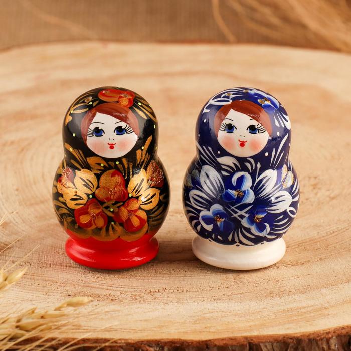 

Набор специй «Матрёшки», соль, перец, ручная роспись, микс