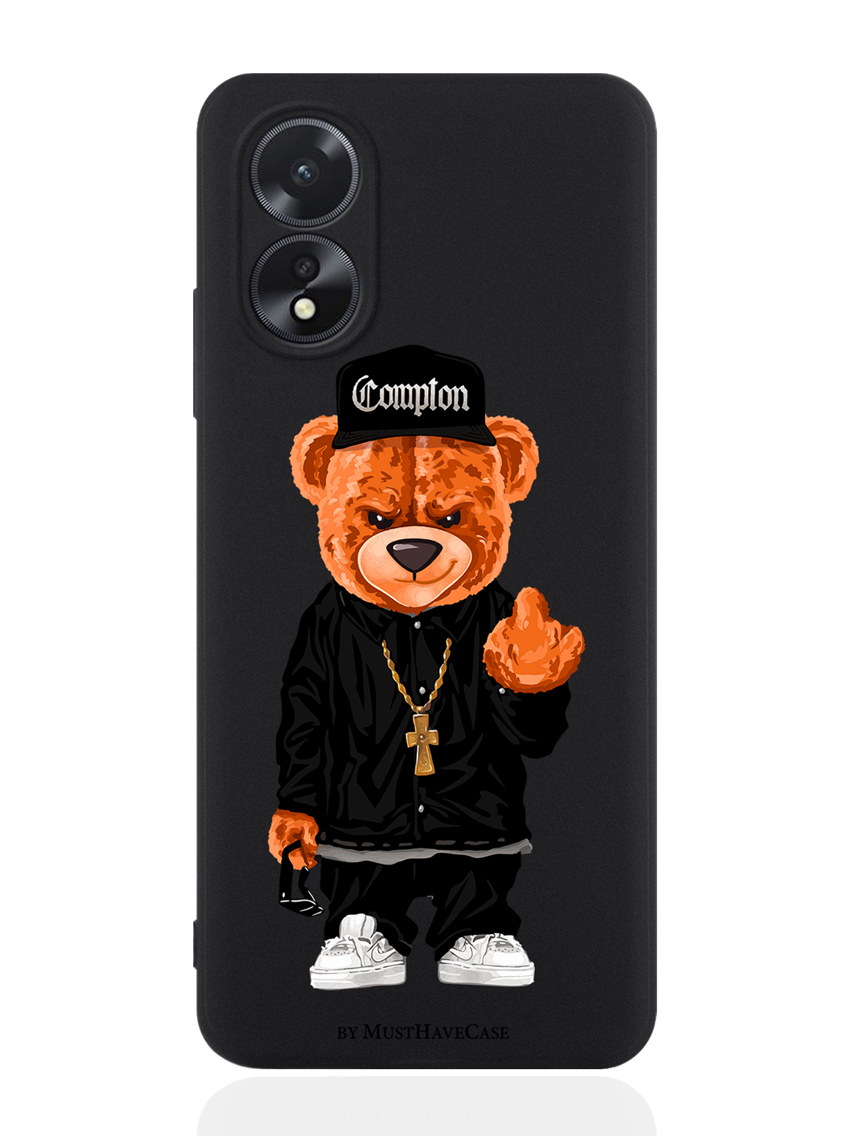 

Чехол для смартфона Oppo A38 4G Мишка Compton, Коричневый;черный;белый, Oppo A38 4G