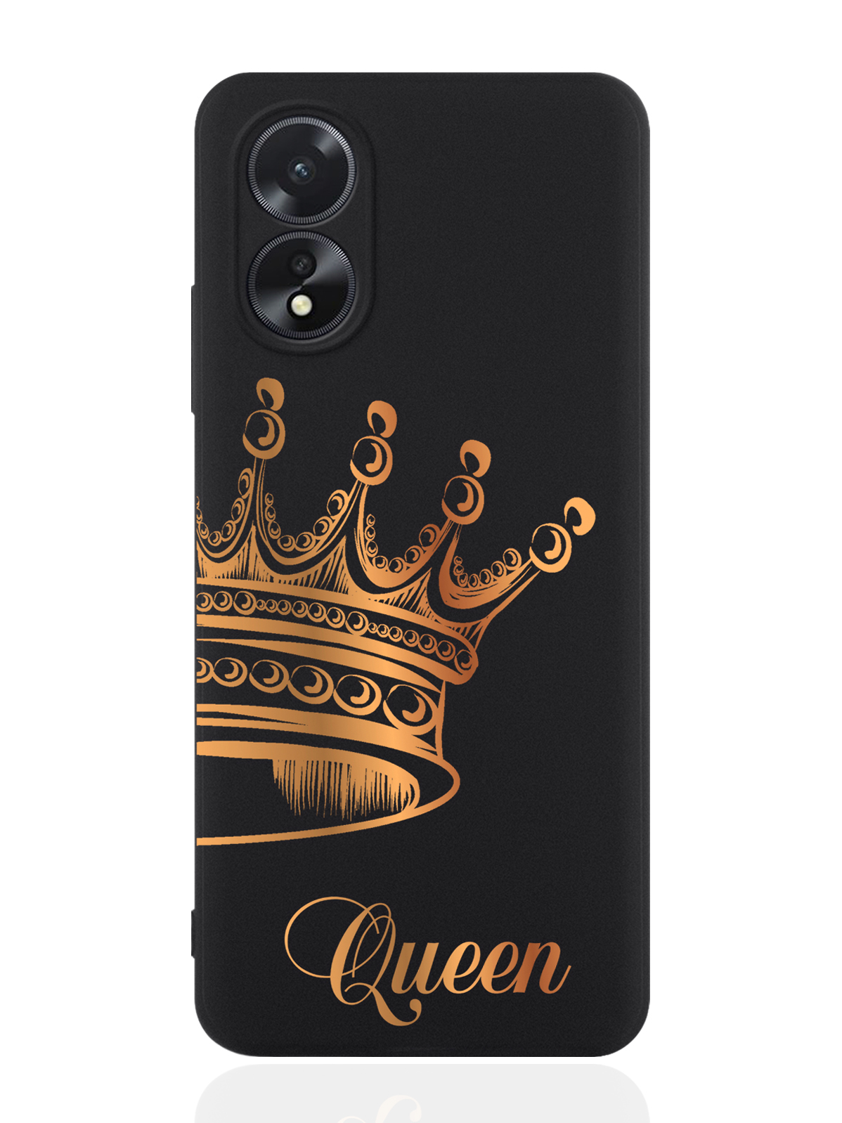 

Чехол для смартфона Oppo A38 4G Парный чехол корона Queen, Черный;золотистый, Oppo A38 4G