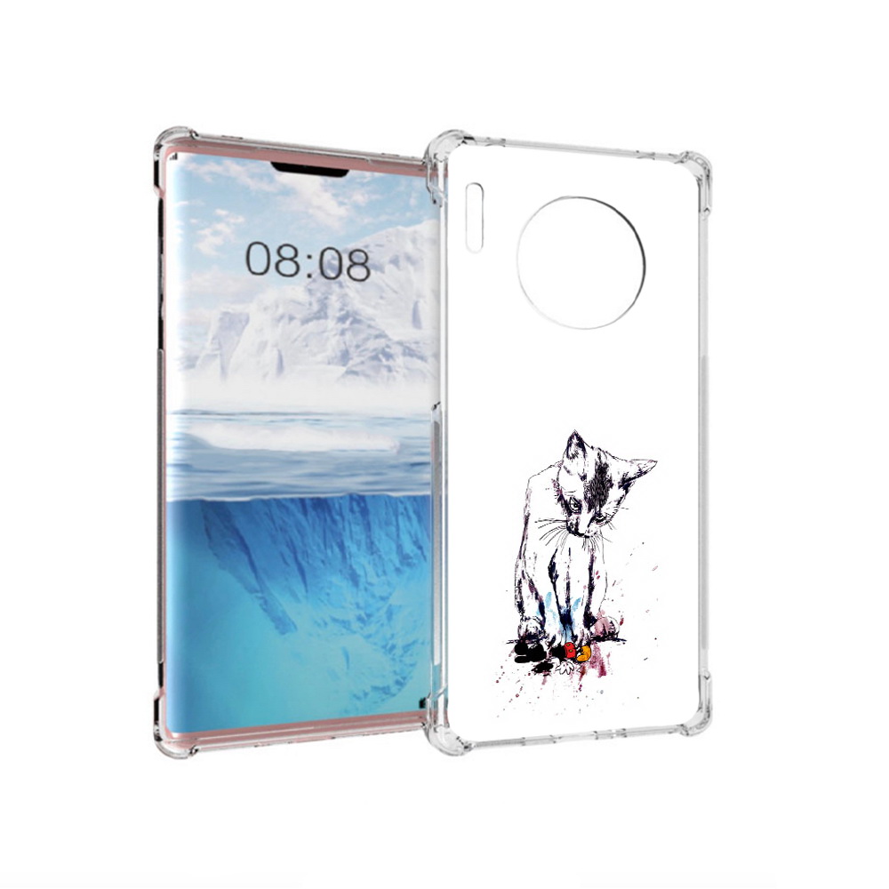 Чехол MyPads Tocco для Huawei Mate 30 Pro кот и микки
