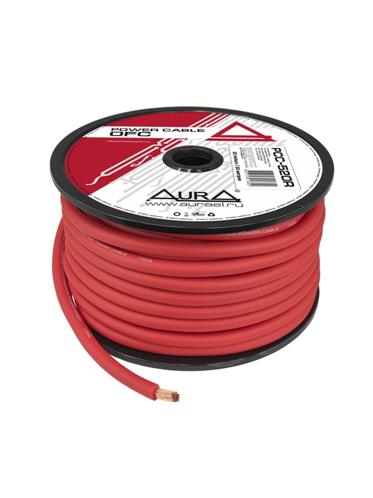 

Кабель автомобильный AuRa силовой PCC-520R 20 мм2 (4AWG) 1м