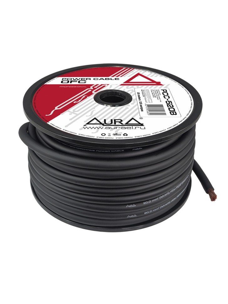 

Кабель автомобильный AuRa силовой PCC-520B 20 мм2 (4AWG) 1м